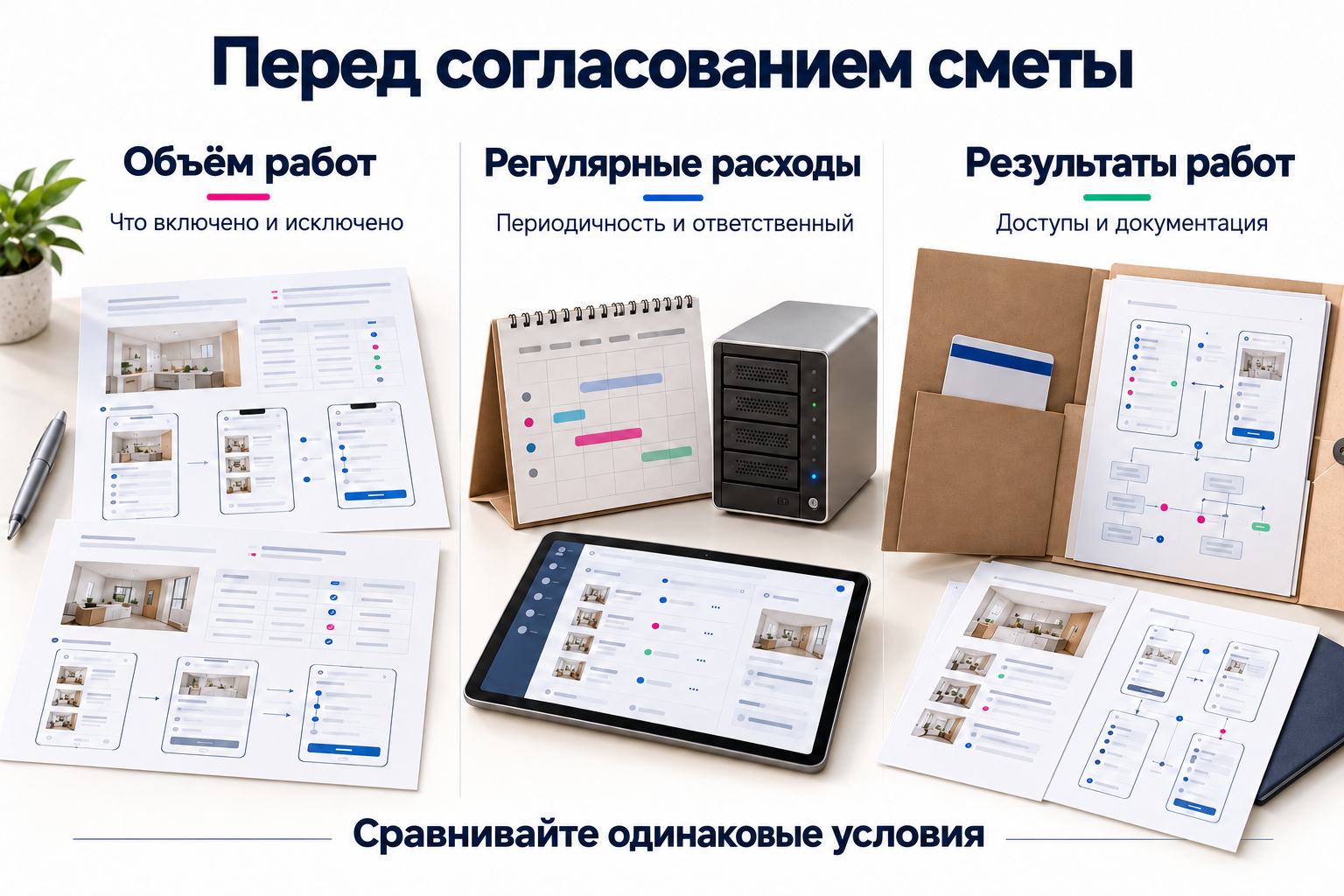 Проверка объёма работ, регулярных расходов и результатов, которые передаст разработчик.