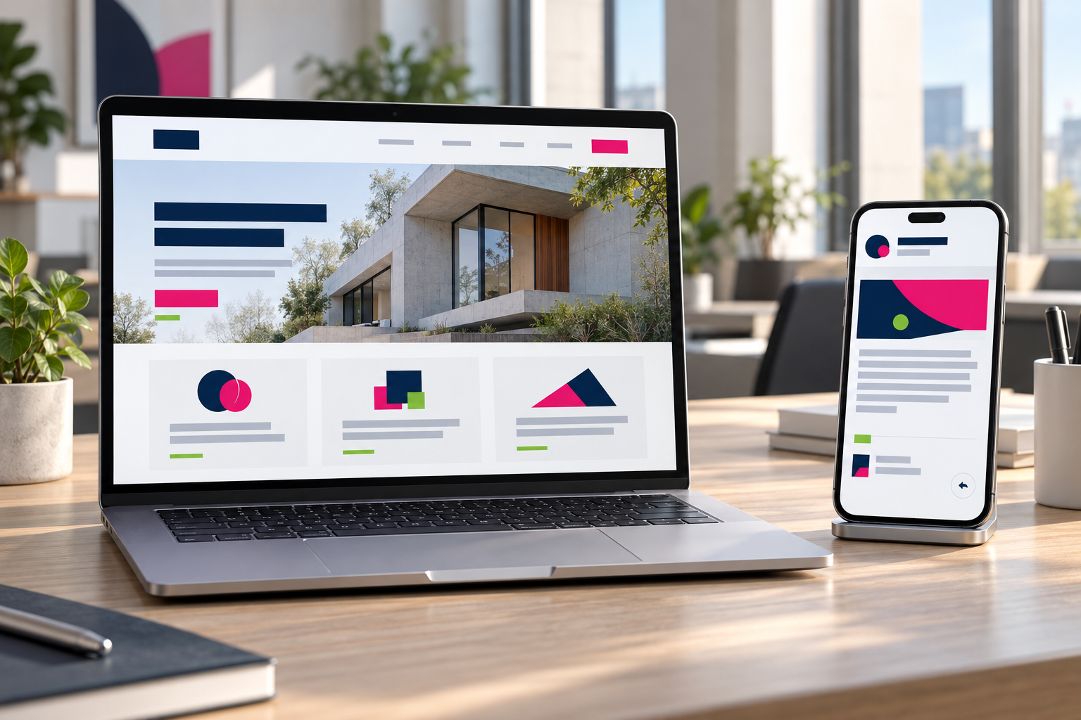 Página web y correo empresarial asociados a una misma identidad digital.
