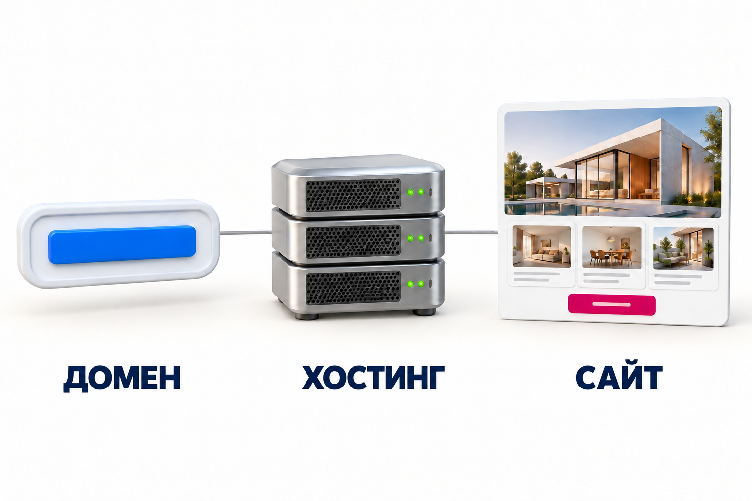 Разница между доменом, хостингом и сайтом компании.